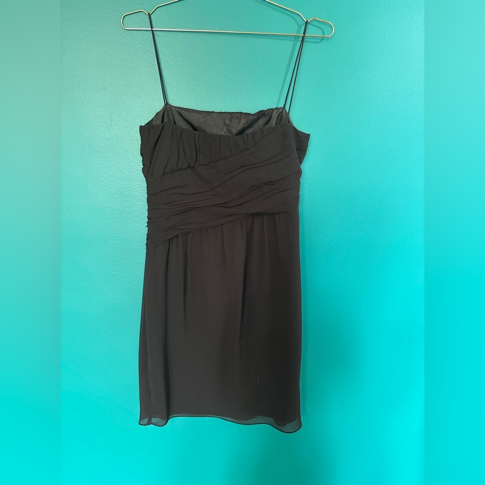 Zara Basic- Black Asymmetrical Ruched Spaghetti S… - image 2